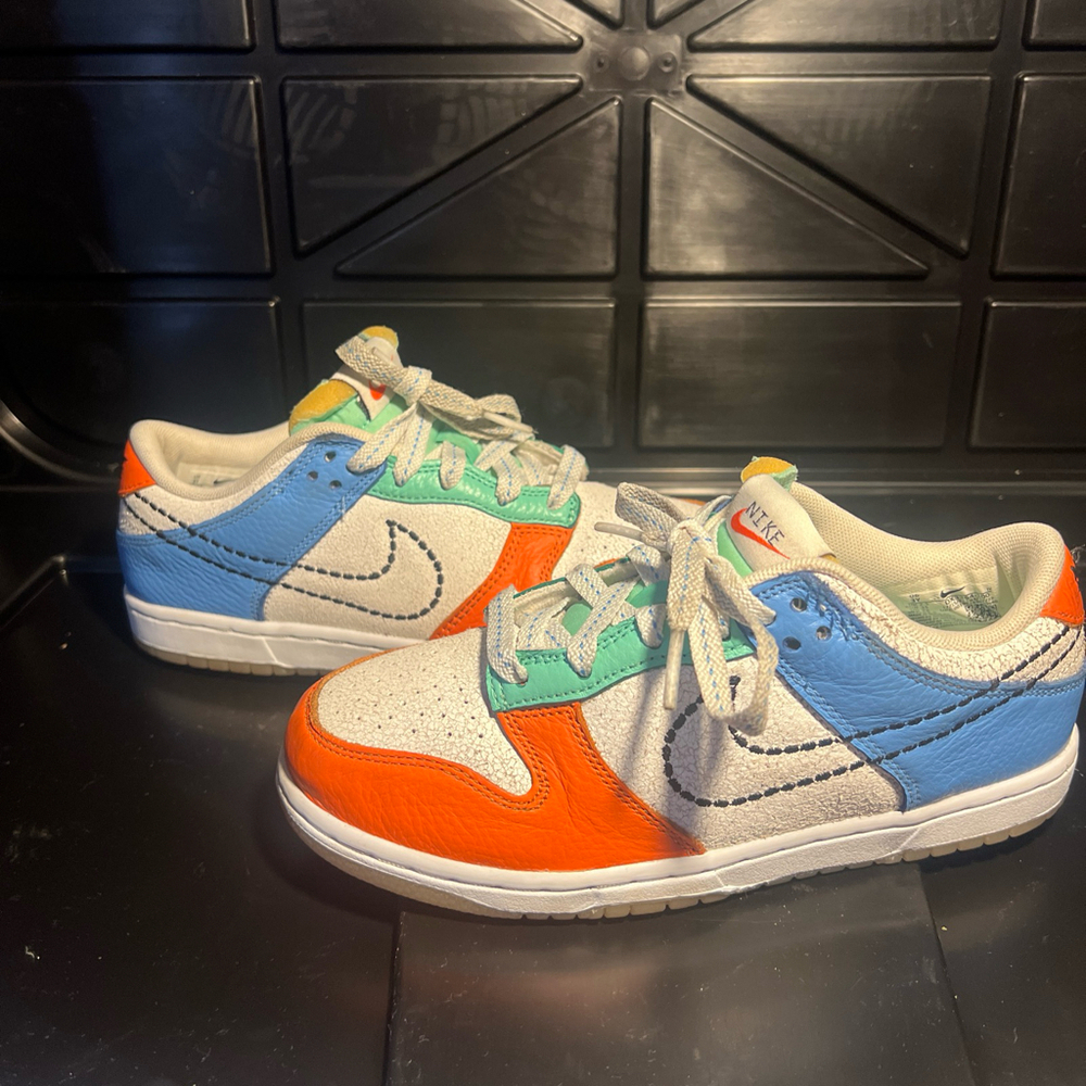 Kids Nike Dunk Low GS 101 Colorblock Casual Athletic Sneakers Shoes Size 3y GUC